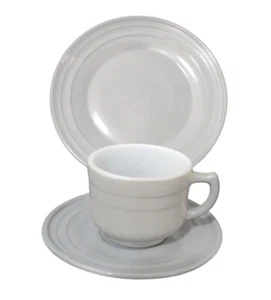 Hazel Atlas Moderntone Platetonite Little Hostess Gray Plate Cup Saucer GUC - Picture 1 of 9