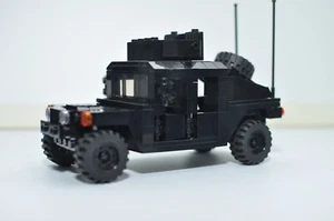 Military HMMWV H1 Black with Turret Model Compatible with Real LEGO® Bricks - Picture 1 of 3