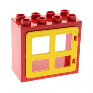 1X Lego Duplo Window Frame Small 2X4X3 Red Door 1X4X3 Yellow 2206 61649 - Picture 1 of 1