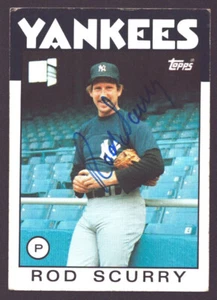 ROD SCURRY 1986 Topps #449 AUTOGRAPH Signed YANKEES AUTO Pirates Mariners d.1992 - Picture 1 of 1