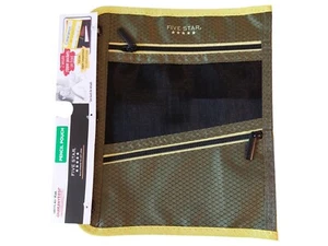 Bolsa de lápiz Mead Five Star para carpeta de 3 anillos negro/amarillo neón 2 compartimentos - Imagen 1 de 3
