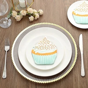 20 WHITE ORANGE 11" x 9" Paper COCKTAIL NAPKINS Cupcake Design Party Supplies - Picture 1 of 8