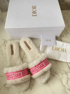 New Authentic Christian Dior Chez Moi Sandal Mules Slides Shoes Flats EU 38.5 - Picture 1 of 14