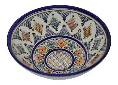 Ceramic Pasta Salad Bowls Moroccan Pottery Fruit Bowl Spanish Dish Soup Rice   - Image 1 of 3