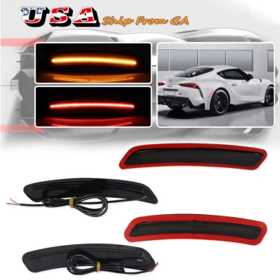 4PCS Smoke Lens Front & Rear LED Side Marker Light For 2020-2024 Toyota GR Supra - Image 1 of 4