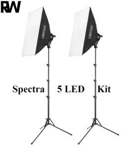 Fovitec Spectra 5 LED 2 luci 250W illuminazione softbox continua per fotografia - Foto 1 di 13