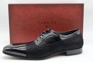 Mezlan Aberdeen Embossed Suede Cap Toe Shoes Black Custom Size 11 Brand New - Bild 1 von 12
