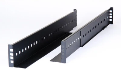 19" Universal 2U Heavy Duty Rail Rack Rails - Adjustable Length 62cm - 85cm - Image 1 of 4