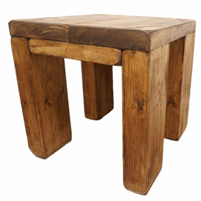 Coffee Side Table Solid Wood Reclaimed Timber Oak Style Natural Wooden Furniture - Image 1 of 4
