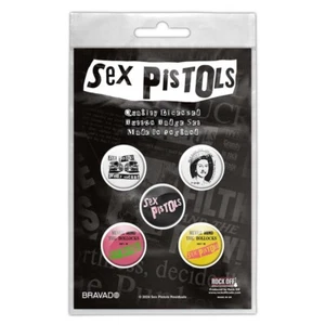 SEX PISTOLS NEVER MIND THE BO**OCKS 5 BUTTON BADGE PACK OFFICIALLY LICENSED - Picture 1 of 5