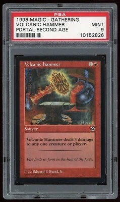 1998 MTG Magic the Gathering Portal Second Age Volcanic Hammer PSA 9 TCG - Image 1 of 2