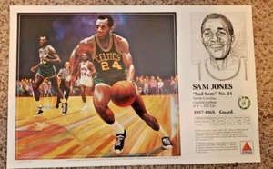VINTAGE 1989 BOSTON CELTICS CITGO Basketball Posters Print of SAM JONES - Picture 1 of 1