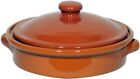 SB122 Natural Terracotta 20cm Round Dish with Lid, Brown