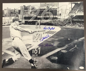 Jack Fisher Signed Photo 16x20 Roger Maris Tracy Stallard Paul Foytack Auto JSA - Picture 1 of 9
