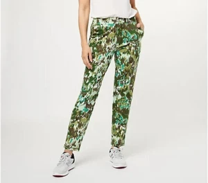 Isaac Mizrahi Live! SOHO Printed Sweatpants-Olive-size XL - Picture 1 of 5