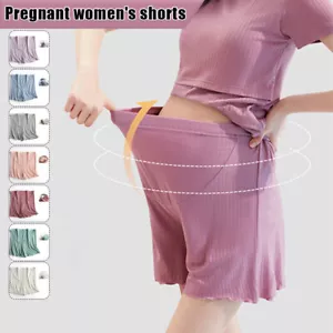 Women Shorts Loose Maternity Soft Breathable Adjustable Waist Pregnant M-3XL 1x - Picture 1 of 19