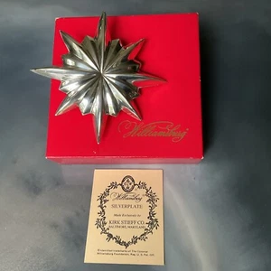 Kirk Stieff Williamsburg Star Tree Topper 5" Starburst Silver Plated Boxed - Picture 1 of 13