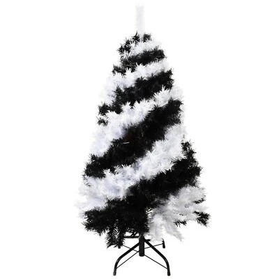 Tree Buddees Black and White Swirl Halloween Tree - Unique Christmas Tree 4 Feet - Image 1 of 4