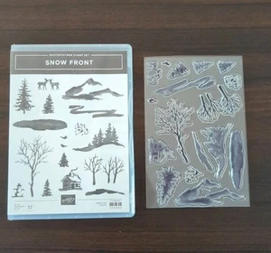 Stampin' Up! Photopolymer Stamp Set Snow Front - 17 Stamps Winter Deer Cabin - Picture 1 of 3