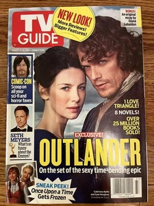 Outlander Premier TV Guide Sam Heughan Cait Balfe Aug 11-24, 2014 Diana Gabaldon - Picture 1 of 13