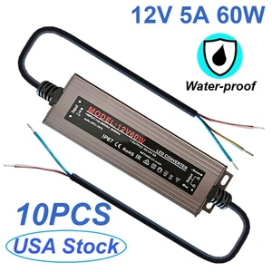10 Pack DC 12V Power Supply for Lights Outdoor 12 Volt Transformer Led Adapter - Picture 1 of 10