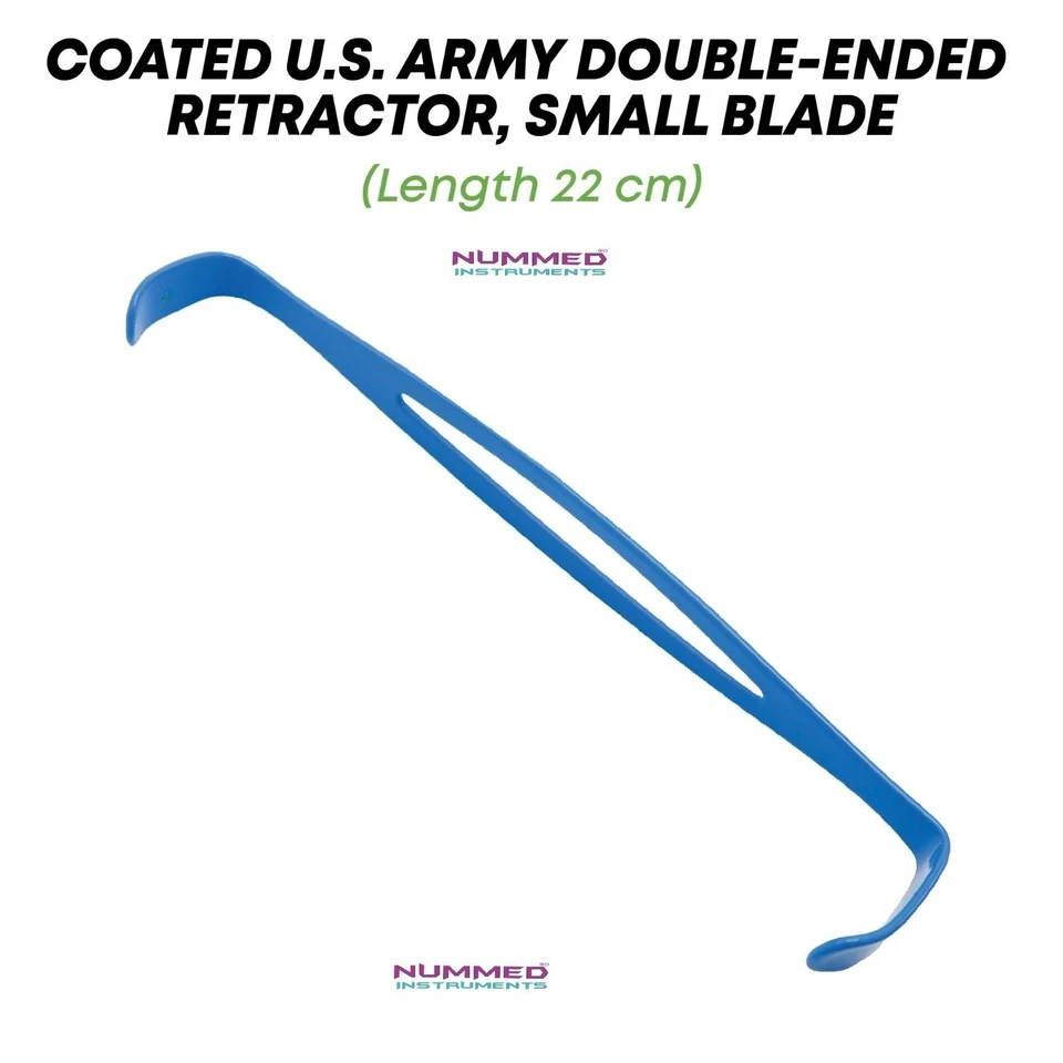 Instrumentos quirúrgicos de hoja pequeña retractor de doble extremo aislado del ejército de los Estados Unidos Foto 1 de 2