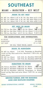 Southeast Airlines Systemfahrplan ca. 60er Jahre - Bild 1 von 1