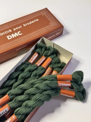 Vintage DMC Embroidery Floss 100% Wool Laine Medicis NOS 8 Skeins Color 8414 - Image 1 of 4