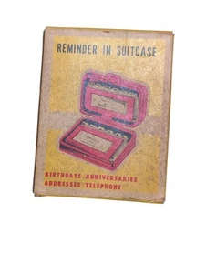 Libro recordatorio de aniversarios telefónicos de direcciones de cumpleaños vintage en maleta azul - Imagen 1 de 5