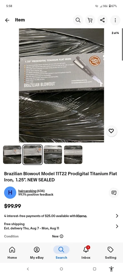 Plancha Brasileña Blowout Modelo 11T22 Prodigital Titanio, 1.25". NUEVO PRECINTADO Foto 1 de 2