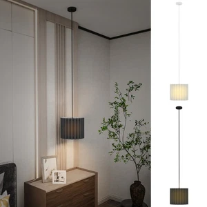 Linen Pendant Light, Modern Wave Ceiling Light Shade for Living Room - Picture 1 of 23