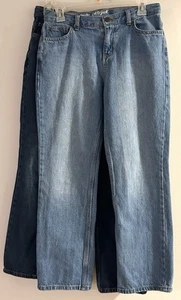 Lot of 2 Cat & Jack Blue Medium and Dark Wash Blue Denim Boys Jeans Size 14 - Picture 1 of 7