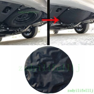 1x Cubierta a prueba de polvo para rueda de neumático de repuesto para Toyota Highlander 2017-19 PU negro - Imagen 1 de 3