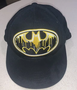 Batman Lg Logo New EFitted Hat Black Snapback Baseball Superhero Cap - Picture 1 of 4