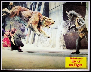 Tarjeta de vestíbulo original Simbad and the Eye of the Tiger 1977 4 Ray Harryhausen casi nueva - Imagen 1 de 2