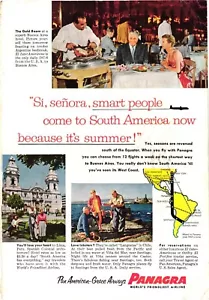 Print Ad Pan American Panagra Airlines Travel to South America Vintage c1955 - Picture 1 of 1