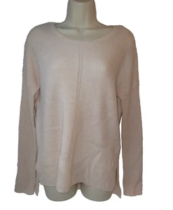 Ellen Tracy 100% Cashmere Tunic Sweater M Pale Pink Long Sleeve Quiet Luxury - Picture 1 of 16