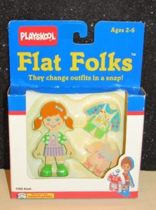 Vintage 1990 Playskool Toys Flat Folks Girl Brandneu 1100 ROTHAARIG - Bild 1 von 3