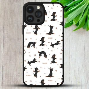 DACHSHUND SAUSAGE DOG PATTERN HARD PHONE CASE COVER FOR IPHONE SAMSUNG GOOGLE - Picture 1 of 13