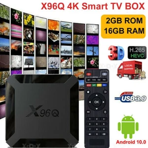 Android 10.0 TV Box X96Q Quad Core HD 4K Lettore Media Stream Mini PC 2.4G WiFi - Foto 1 di 17