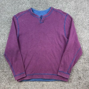Tommy Bahama Sweater Mens L Blue Purple Reversible Pullover Crewneck Sweatshirt - Picture 1 of 8