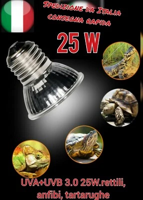 Lampadina lampada faretto spot  UVA+UVB 3.0 25W.rettili, anfibi, tartarughe - Immagine 1 di 4