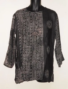 Ethnic Indian Hindu Print Long Sleeve Shirt Om Buddha Ganesh Krishna Shiva Natra - Picture 1 of 40
