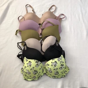 Victoria's Secret ROSA 32C Sujetador Lote de 8 Acolchados Con Aros en Todas Partes Negro Pushup - Imagen 1 de 12