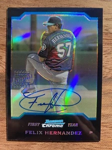 2004 Bowman Chrome Felix Hernandez Refractor Rookie Auto 1st Bowman On Card Auto - Picture 1 of 11