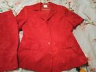 Ladies Size 12, Jacquie E Skirt and Short Sleeve Jacket Top. Red
