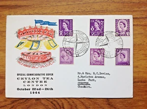 GB Stamps Souvenir Cover Southern Stamp Fair Ceylon Tea Centre, roundabout 1964 - Picture 1 of 3
