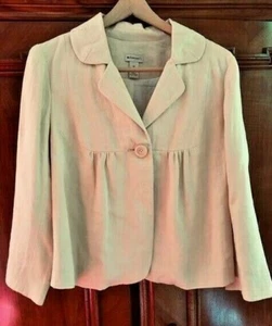 Anthropologie Elevenses Vintage 1990's jacket 12 beige linen, NWOT Orig Owner - Picture 1 of 7