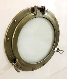 Aluminum Porthole Glass Wall Photo Frame Antique Finish Cabin Porthole - Imagen 1 de 6