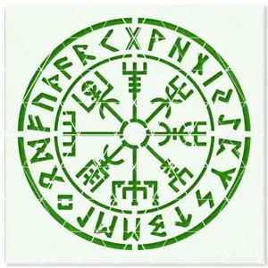 Viking Vegvisir Stencil – Norse, Viking Compass, Nordic, Pagan, Symbol Art - Picture 1 of 5